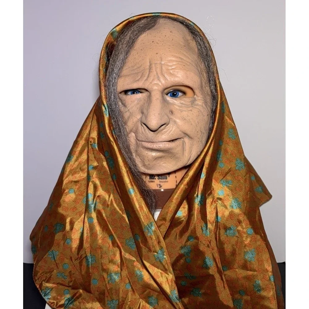 Grandma Face Mask Adult Old Woman Head Scarf Latex Halloween Zagone Studios 2007